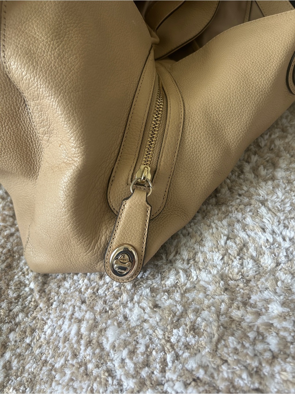 Classic Coach Pebbled Leather Hobo Bag in Beige - Picture 4 of 10